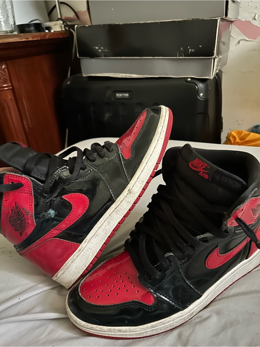 Nike Black and Red High-Top Basketball Sneakers